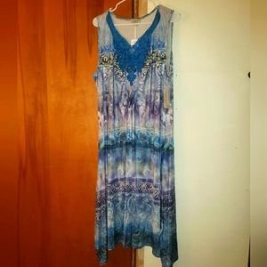 Printed One World Sleeveless Dress, Women's Size 2X. Fits like an XL